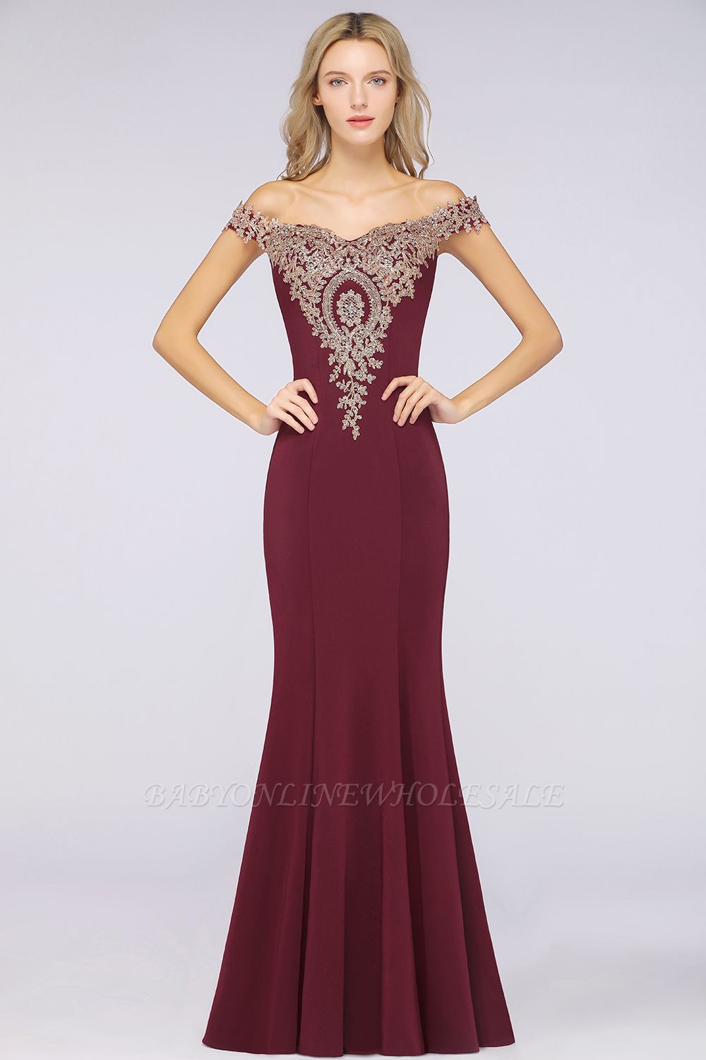 Charming Off The Shoulder Bridesmaid Dresses Mermaid Lace Appliques Sexy Evening Dress