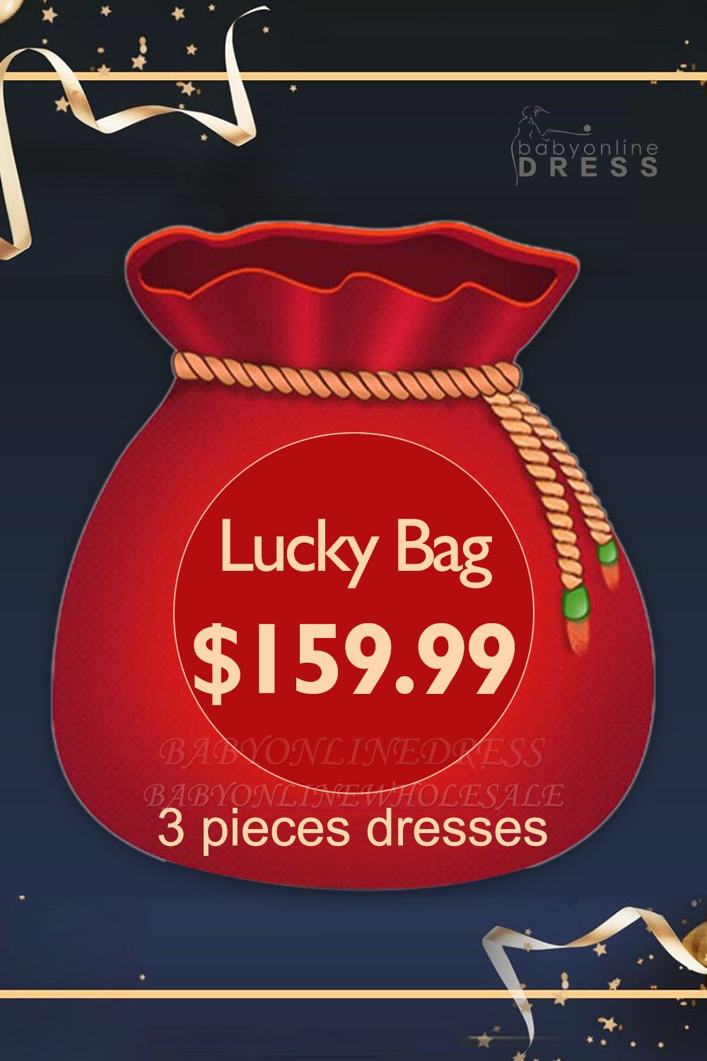 159,99 $ pour obtenir un sac porte-bonheur avec des robes de vente chaudes aléatoires