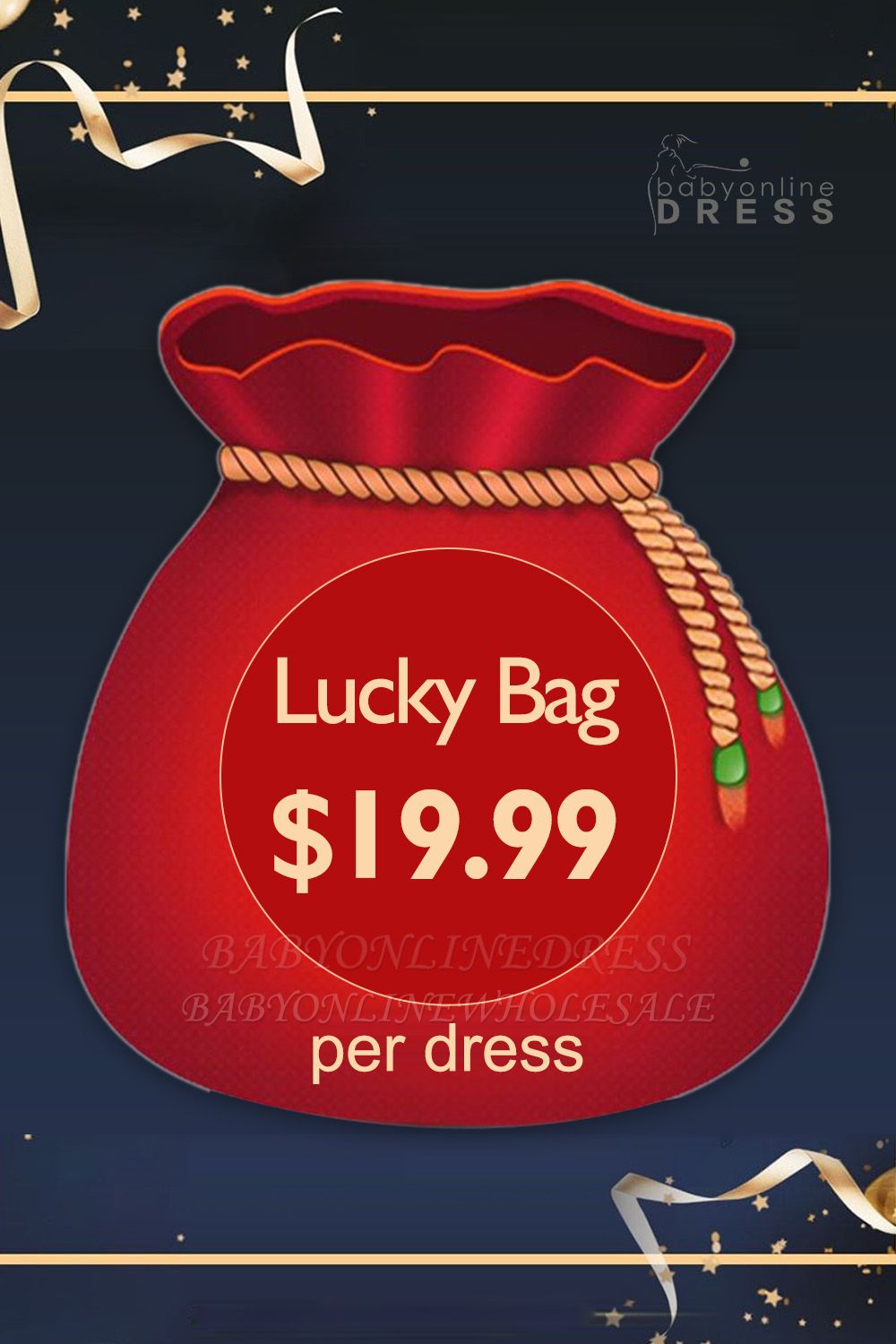 $ 19.99 para obtener Lucky Bag con vestido de venta caliente al azar