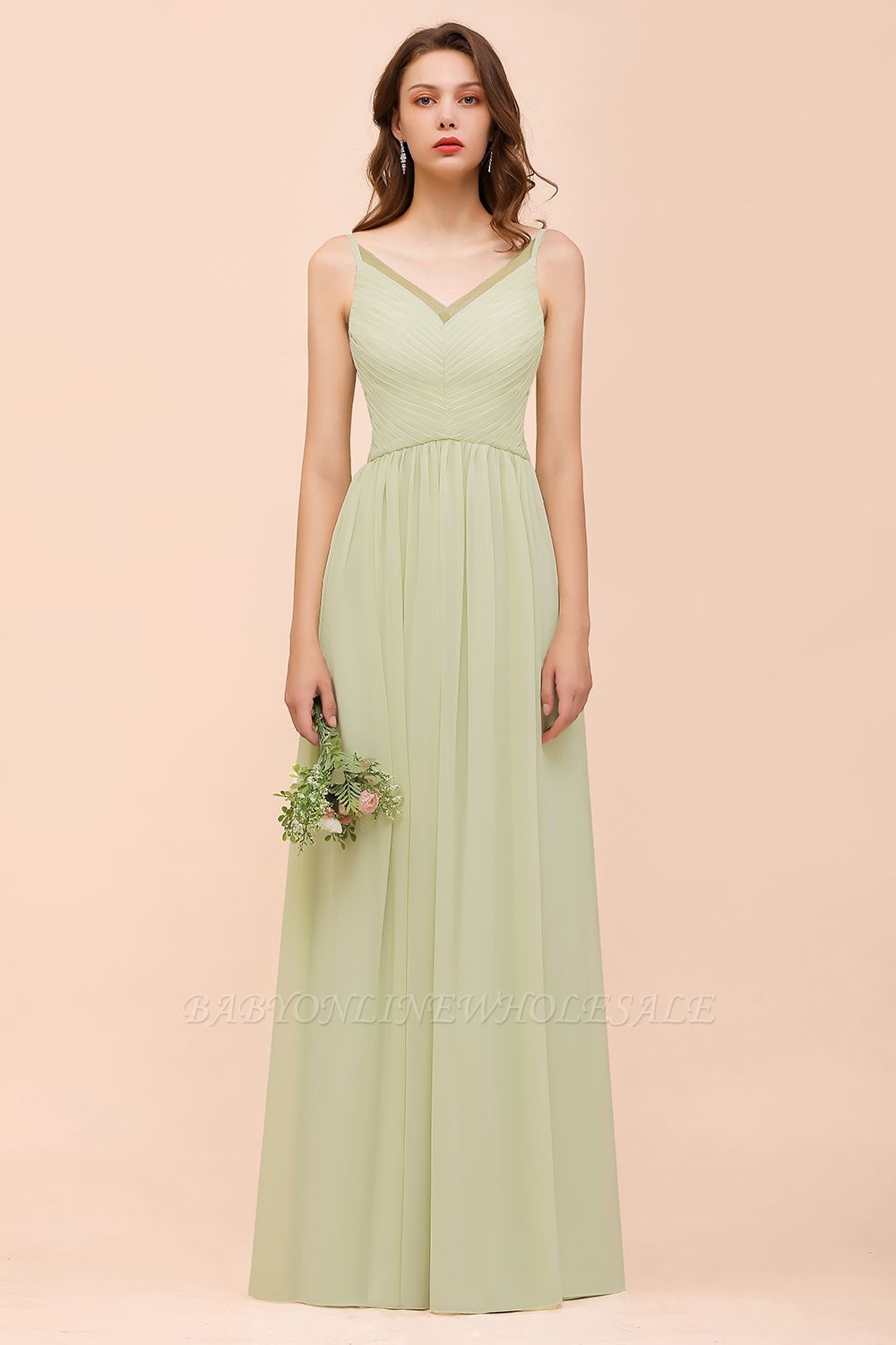 Sem mangas Aline Bridesmaid Dress Casual Wear Longo