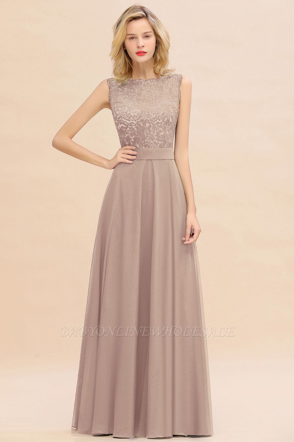 Madge | Exquisite Scoop Sleeveless Bridesmaid Dress