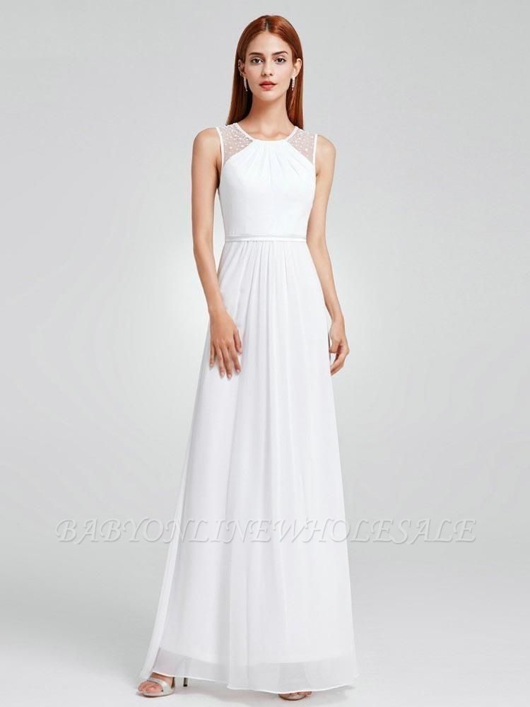 Halter White Simple Beach Wedding Dresses