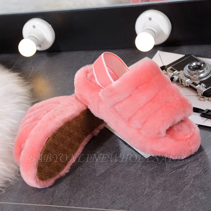 Sandálias para uso interno de chinelo macio rosa Wonter Inddor de pelúcia quente interna