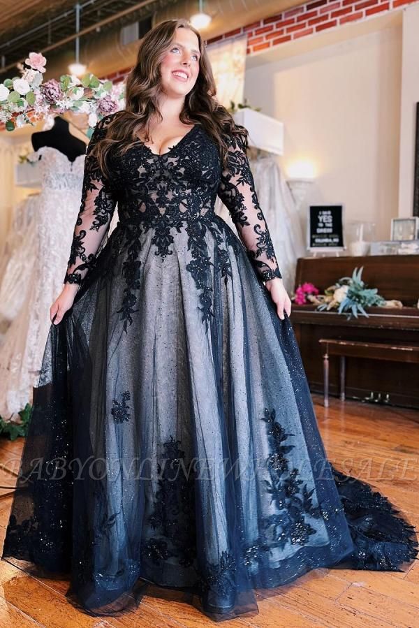 Black Long Sleeve Poofy Dress