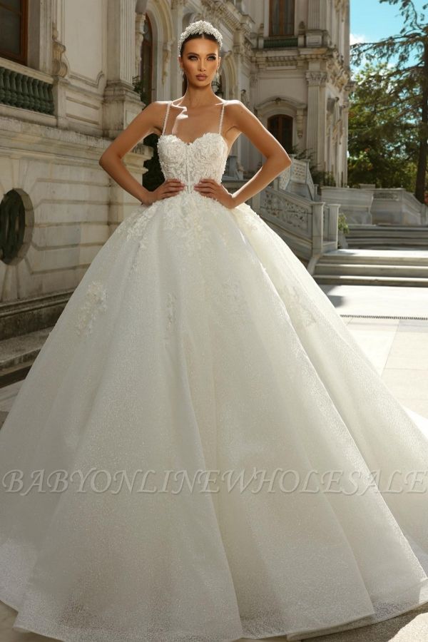 Luxury Ivory Sweetheart Ball Gown Wedding Dress