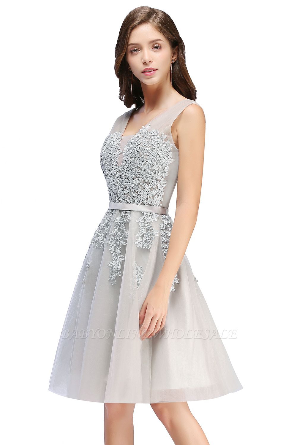 ADDILYNN | A-line Knee-length Tulle Prom Dress with Appliques