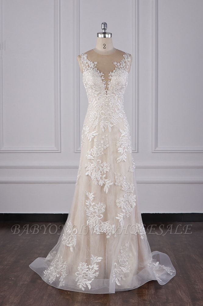 Винтаж Русалка V-образным вырезом A-Line длиной до пола, тюль свадебное платье с аппликациями