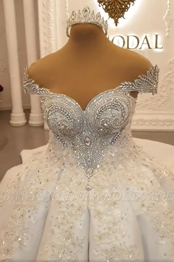 Роскошное бальное платье с блестками и бисером, свадебное платье с экстремальным шлейфом