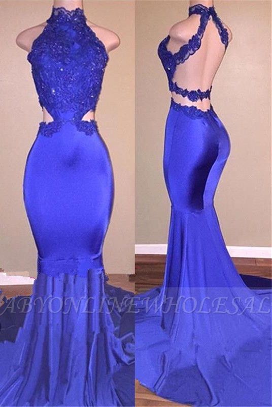 Lace Appliques Mermaid Evening Gowns | Prom Dress
