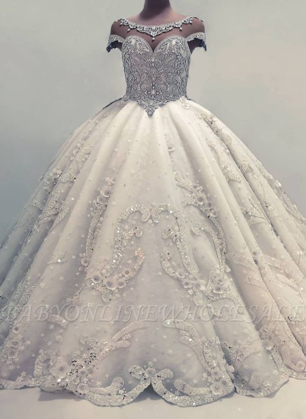Роскошные бальные платья Свадебные платья | Блестящие кристаллы свадебные платья с цветами