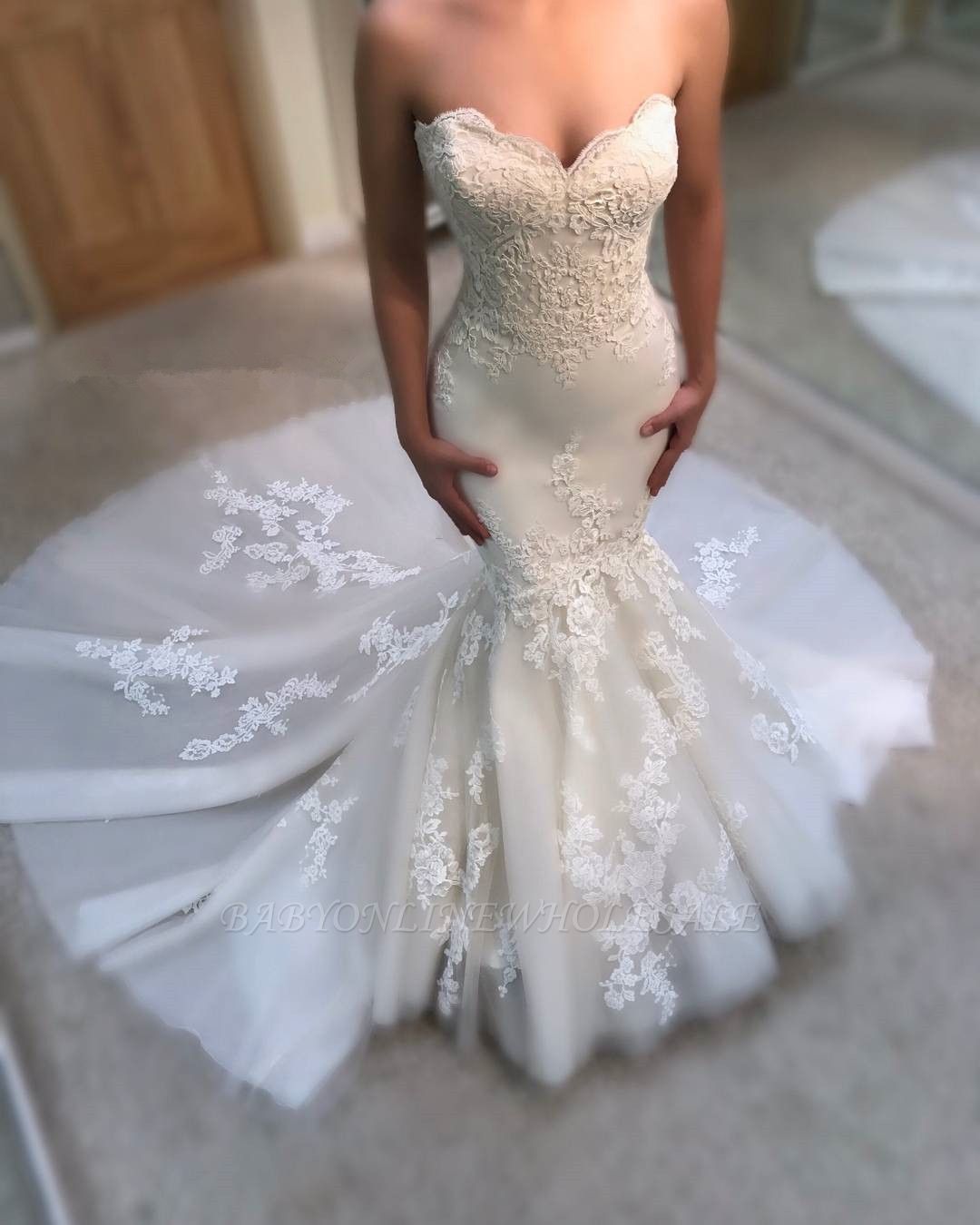 strapless mermaid wedding dress