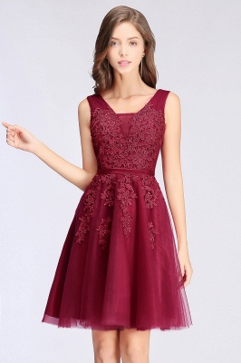ADDILYNN | A-line Knee-length Tulle Prom Dress with Appliques_11