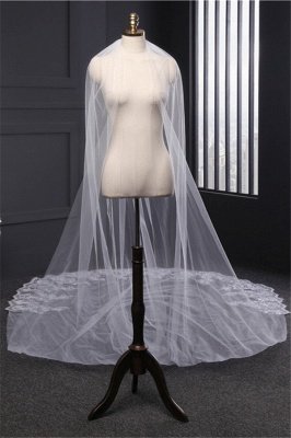 Cathedral Luxury Princess Tulle Lace Sequin Trim Edge Wedding Veil with Sequined_2