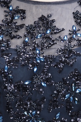 ROWENA | Una línea de longitud del piso mangas largas cristales de tul vestidos de baile_7