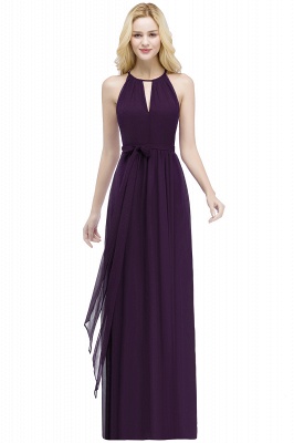 Halter Ruffle Chiffon Bridesmaid Dress Floor Length Wedding Guest Dress_17