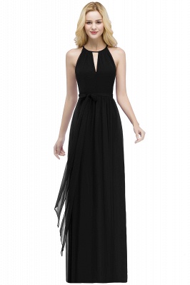 Halter Ruffle Chiffon Bridesmaid Dress Floor Length Wedding Guest Dress_15