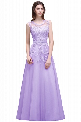 ADDILYN | A-Linie bodenlanges Tüll Abiballkleid mit Applikationen_3