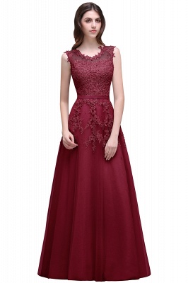 ADDILYN | A-Linie bodenlanges Tüll Abiballkleid mit Applikationen_2