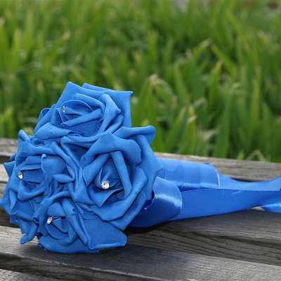 Einfacher Silk Rose-Hochzeits-Blumenstrauß in den mehrfachen Farben_12