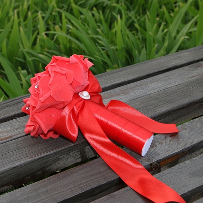 Einfacher Silk Rose-Hochzeits-Blumenstrauß in den mehrfachen Farben_14