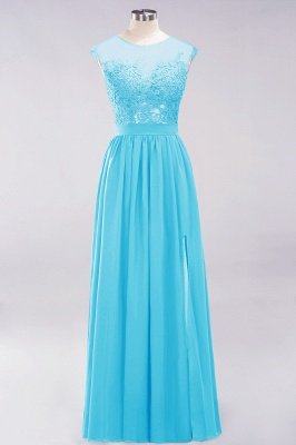 A-line Chiffon Lace Jewel Sleeveless Floor-Length Bridesmaid Dresses with Appliques_24