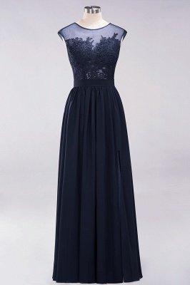 A-line Chiffon Lace Jewel Sleeveless Floor-Length Bridesmaid Dresses with Appliques_28