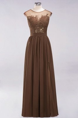 A-line Chiffon Lace Jewel Sleeveless Floor-Length Bridesmaid Dresses with Appliques_12