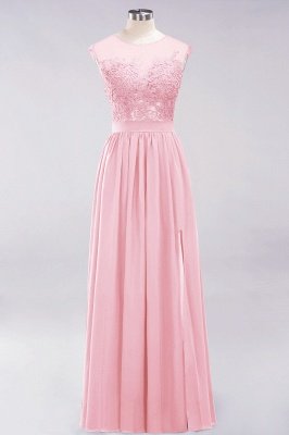 A-line Chiffon Lace Jewel Sleeveless Floor-Length Bridesmaid Dresses with Appliques_4