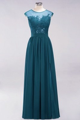 A-line Chiffon Lace Jewel Sleeveless Floor-Length Bridesmaid Dresses with Appliques_27