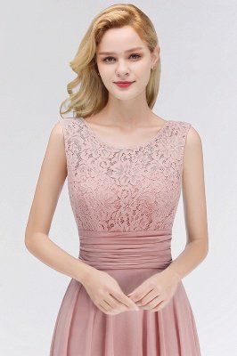 Lace Gorgeous Scoop Sleeveless Floor-Length Long Chiffon Bridesmaid Dress_4