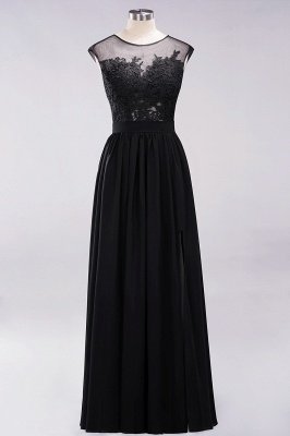 A-line Chiffon Lace Jewel Sleeveless Floor-Length Bridesmaid Dresses with Appliques_29