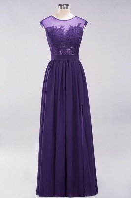 A-line Chiffon Lace Jewel Sleeveless Floor-Length Bridesmaid Dresses with Appliques_19