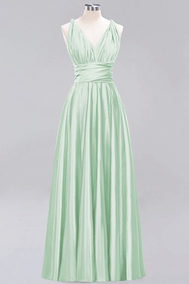 Simple A-Line V-Neck Sleeveless Floor Length Convertible Bridesmaid Dress with Ruffles_33