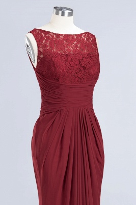 Elegant A-Line Burgundy Chiffon Lace Scoop Sleeveless Ruffles Floor-Length Bridesmaid Dresses_11