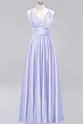 Simple A-Line V-Neck Sleeveless Floor Length Convertible Bridesmaid Dress with Ruffles_21