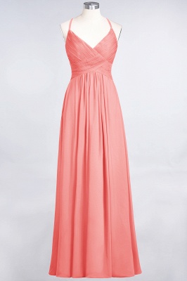 Chiffon A-Line Spaghetti-Straps V-Neck Sleeveless Long Bridesmaid Dress with Ruffles_7