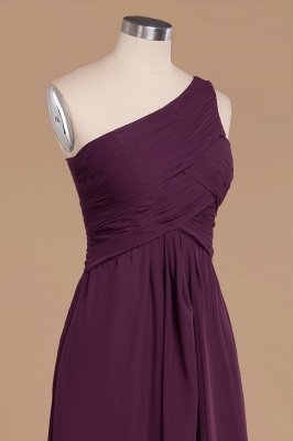Elegant Ruffles One Shoulder Prom Dresses | A-Line Sleeveless Evening Dresses_55