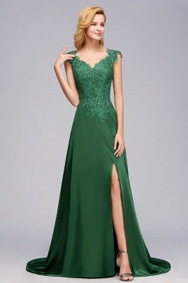 Marcia | Wholesale Lace Front-Slit Bridesmaid Dress_5