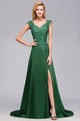 Marcia | Wholesale Lace Front-Slit Bridesmaid Dress_1