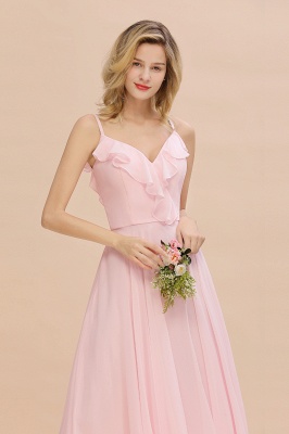Cynthia | Stylish Straps V Neck Long Bridesmaid Dress Online_8