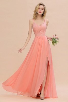 Sweetheart Aline Lace Party Dress Sleeveless Bridesmaid Dress with Side Slit_53