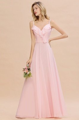 Cynthia | Stylish Straps V Neck Long Bridesmaid Dress Online_5