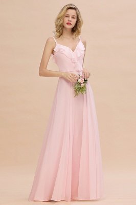 Cynthia | Stylish Straps V Neck Long Bridesmaid Dress Online_2