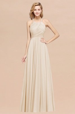 A-Line Chiffon Halter Ruffles Floor-Length Bridesmaid Dress_14