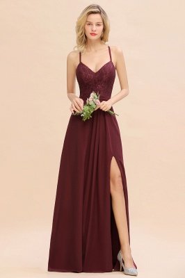 Lace Spaghetti Straps A-Line Bridesmaid Dresses Online_4