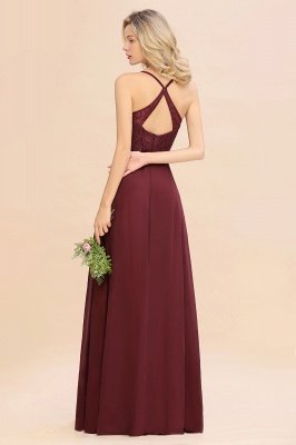 Lace Spaghetti Straps A-Line Bridesmaid Dresses Online_2