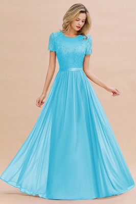 Элегантное шифоновое кружевное украшение с короткими рукавами длиной до пола, платье невесты_24