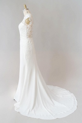 Свадебные платья с короткими рукавами и поясом-русалкой в форме сердца_5