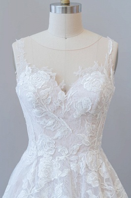 Vestido de noiva branco com corte em A e renda princesa_6