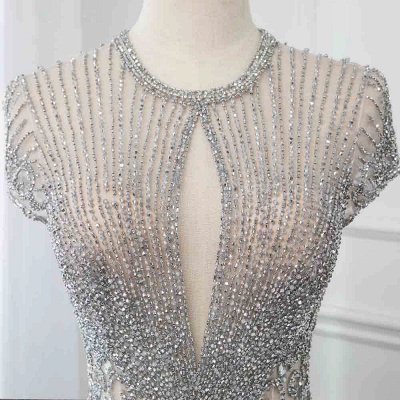 Luxury Mermaid Halter Rhinestones Prom Dress with Tassel | Sparkle ...